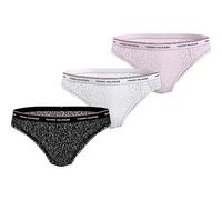 Tommy Hilfiger Women’s 3 Pack Bikini Briefs with Lace, Multicolor (Black/White/Light Pink), XL