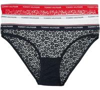 Tommy Hilfiger Women’s 3 Pack Bikini Briefs with Lace, Multicolor (Desert Sky/White/Primary Red), L