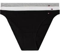 Tommy Hilfiger Women’s 3 Pack Dipped Cotton Bikini Briefs, Multicolor (Black/Light Grey Htr/White), L