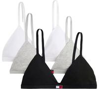 Tommy Hilfiger Women’s 3 Pack Triangle Bras with Logo, Multicolor (Grey Ht/Black/White), XS
