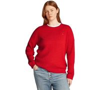 Tommy Hilfiger Women’s Cable Knit Round Neck Jumper, Red (Primary Red), 18