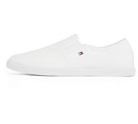Tommy Hilfiger Women’s Canvas Slip-On Trainers, White (White), 7