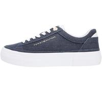 Tommy Hilfiger Women’s Canvas Trainers Foxing Platform Lace-up, Blue (Space Blue), 4