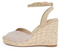 Tommy Hilfiger Women’s Chambray Wedge Espadrilles with Ankle Strap, Beige (Horseradish), 6.5