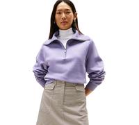 Tommy Hilfiger Women’s Classic Script Fleece Half Zip Sweatshirt, Purple (Lavender Ash), S