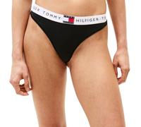 Tommy Hilfiger Women’s Classic Thong with Logo Waistband, Black (Black), L