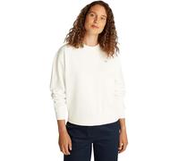 Tommy Hilfiger Women’s Contrast Flag Regular Fit Sweatshirt, White (Ecru), XXS