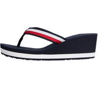 Tommy Hilfiger Women’s Corporate Beach Wedge Flip Flops, Blue (Space Blue), 6.5