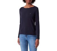 Tommy Hilfiger Women’s Cotton Jersey Stitch Boat Neck Jumper, Blue (Desert Sky), S