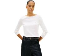 Tommy Hilfiger Women’s Cotton Jersey Stitch Boat Neck Jumper, White (Ecru), L