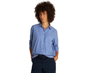 Tommy Hilfiger Women’s Easy Fit Oversized Poplin Shirt, Multicolor (Blue STP), 12