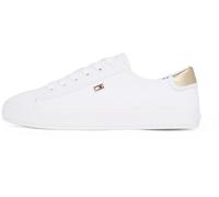 Tommy Hilfiger Women’s Elegant Canvas Lace-Up Vulcanised Trainers, White (White), 6