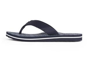 Tommy Hilfiger Women’s Elegant Chain Print Flip Flops, Blue (Space Blue), 3.5