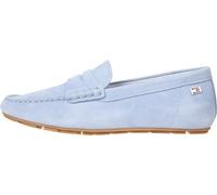 Tommy Hilfiger Women’s Elegant Flag Soft Suede Loafers, Blue (Breezy Blue), 6.5