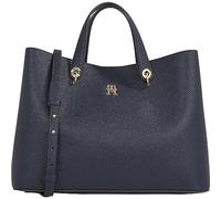 Tommy Hilfiger Women’s Emblem Satchel Bag with Detachable Shoulder Strap, Blue (Space Blue), One Size