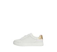 Tommy Hilfiger Women’s Essential Court Metallic Leather Trainers, White (Ecru), 3,5