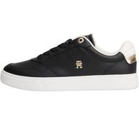 Tommy Hilfiger Women’s Essential Elevated Leather Cupsole Trainers, Black (Black), 3.5