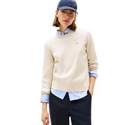 Tommy Hilfiger Women’s Fine Cable Knit Jumper, Beige (HTR Oatmeal Gs Tipping), XXXL