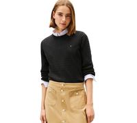 Tommy Hilfiger Women’s Fine Cable Knit Jumper, Black (Black), S