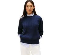 Tommy Hilfiger Women’s Fine Cable Knit Jumper, Blue (Dark Night Navy Gs Tipping), 3XL