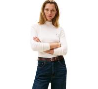 Tommy Hilfiger Women’s Fine Jersey Long Sleeve Top with Mock Neck, Off-White (Ivory Petal), S