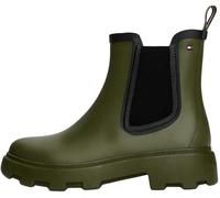 Tommy Hilfiger Women’s Flag Ankle Rain Boots with Warm Lining, Green (Huntsman Green), 4