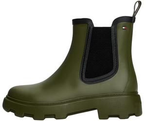 Tommy Hilfiger Women’s Flag Ankle Rain Boots with Warm Lining, Green (Huntsman Green), 7.5