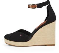 Tommy Hilfiger Women’s Flag Closed Toe Espadrilles with Ankle Strap, Black (Black), 3.5