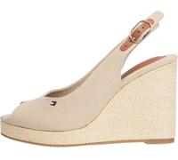 Tommy Hilfiger Women’s Flag High Wedge Slingback Sandals, Beige (Horseradish), 6.5