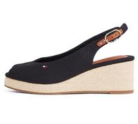 Tommy Hilfiger Women’s Flag Wedge Slingback Espadrilles with Adjustable Straps, Black (Black), 7