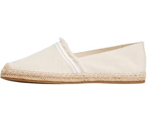Tommy Hilfiger Women’s Fringe Canvas Closed Toe Espadrilles with Logo, Off-White (Muslin), 7.5