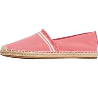 Tommy Hilfiger Women’s Fringe Canvas Closed Toe Espadrilles with Logo, Red (Washed Cherry), 4