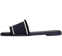 Tommy Hilfiger Women’s Fringe Canvas Elegant Flat Sandals, Blue (Space Blue), 4
