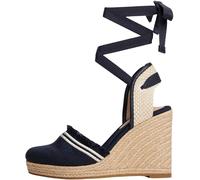 Tommy Hilfiger Women’s Fringe Canvas Espadrilles with Wedge Heel, Blue (Space Blue), 7