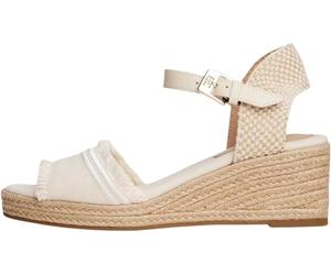 Tommy Hilfiger Women’s Fringe Canvas Espadrilles with Wedge Heel, Off-White (Muslin), 5