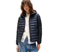 Tommy Hilfiger Women’s Global Stripe Padded Down Jacket with Hood, Blue (Desert Sky), XS