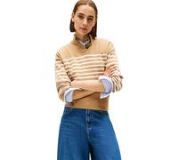 Tommy Hilfiger Women’s Jersey Gold Jumper with Mock Neck, Beige (Placed Thin Beige STP Sweaters), M