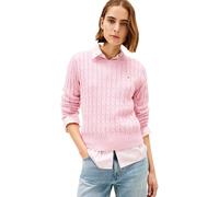 Tommy Hilfiger Women’s Jumper Cable in Cotton, Pink (Bonita Pink), XL