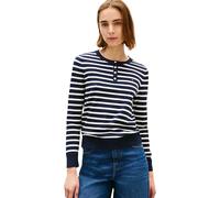 Tommy Hilfiger Women’s Jumper Jersey Fine Henley with Button Placket, Blue (Dark Night Navy/Ivory Petal STP), M