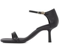 Tommy Hilfiger Women’s Leather Sandals with Kitten Heel, Black (Black), 7.5