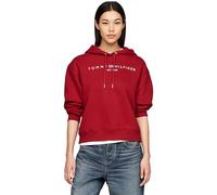 Tommy Hilfiger Women’s Logo Hoodie, Red (Dark Magma), XXS