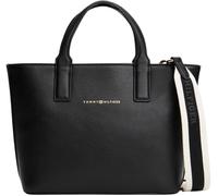 Tommy Hilfiger Women’s Logo Tape Mini Tote Bag, Black (Black), One Size