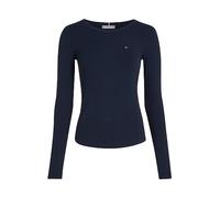 Tommy Hilfiger Women’s Long Sleeve Round Neck Slim Fit Top, Blue (Desert Sky), XXS