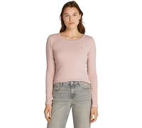 Tommy Hilfiger Women’s Long Sleeve Round Neck Slim Fit Top, Pink (Foggy Pink), L