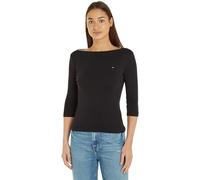 Tommy Hilfiger Women’s Long Sleeve Slim Fit New Cody Top with Boat Neck, Black (Black), XS