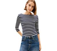Tommy Hilfiger Women’s Long Sleeve Slim Fit New Cody Top with Boat Neck, Multicolor (Nos Breton Desert Sky/Ecru), XXS