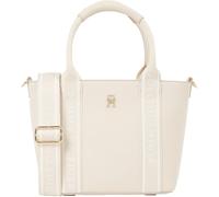 Tommy Hilfiger Women’s Mini Logo Tape Tote Bag, Beige (Sugarcane), One Size