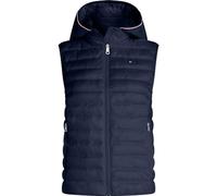 Tommy Hilfiger Women’s Padded Global Stripe Gilet with Hood, Blue (Desert Sky), M