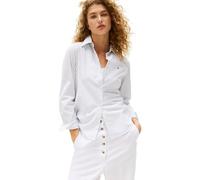Tommy Hilfiger Women’s Regular Fit Poplin Shirt with Pointed Collar, Multicolor (Classic Ithaka STP Breezy Blue), 18