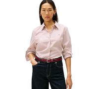 Tommy Hilfiger Women’s Regular Fit Poplin Shirt with Pointed Collar, Red (Hugh STP/Regatta Red), 14